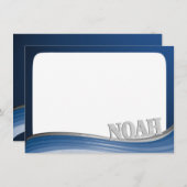 Steel Wave met de naam Noah Flat Note Notitiekaartje (Voorkant / Achterkant)