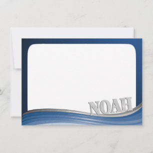 Steel Wave met de naam Noah Flat Note Notitiekaartje