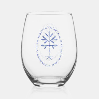 Steel Wineglas met het SR zegel in Blauw Wijnglas Zonder Voet