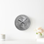 Steel Yin Yang Dragons Ronde Klok (Huis)