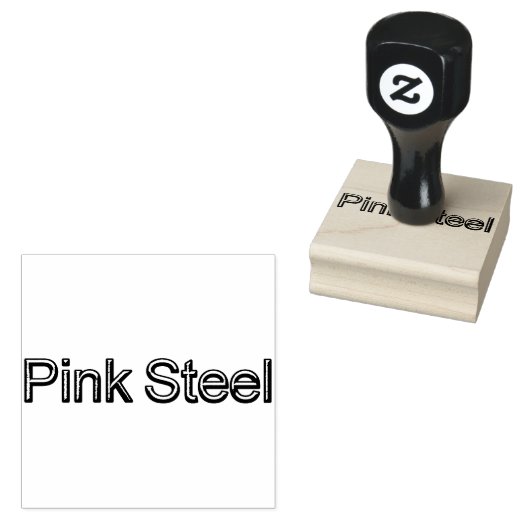 Steele rose grand tampon caoutchouc avec poignée (Tamponné)