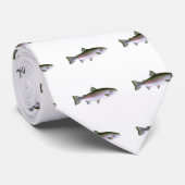 Steelhead Rainbow Trout Vist Logo Stropdas (Opgerold)