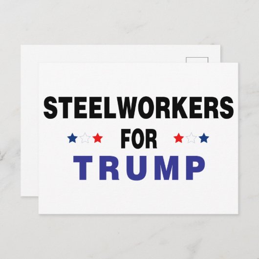 Steelwerkers voor Trump Briefkaart (Voorkant / Achterkant)