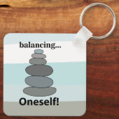 Steen Balanceren Sleutelhanger (Achterkant)