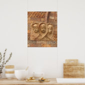 Steen Burgers drie kinderen met graniet Poster (Keuken)