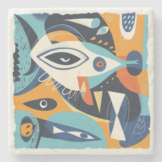 Steen Onderzetter Zee Thema 2 (Voorkant)