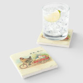 steen op fietsenrooster stenen onderzetter (Zijkant)