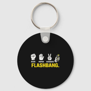 Steen papier schaar flashbang gamer meme voor fans sleutelhanger