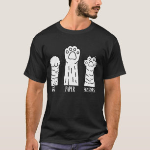 Steen Papier Schaar Handspel Schattige Kat Poot Gr T-shirt
