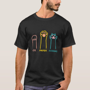 Steen Papier Schaar Handspel Schattige Poes Eigena T-shirt