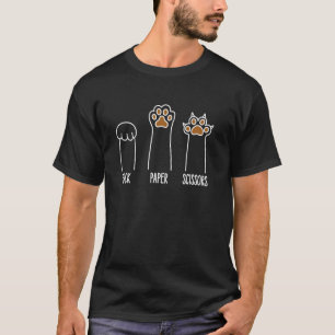Steen Papier Schaar Handspel Schattige Poot Grappi T-shirt
