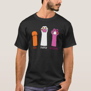 Steen Papier Scharen Kat Pootjes Schattig Lesbisch T-shirt