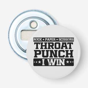 Steen Papier Scharen Keelstoot Ik Win, Grappig  Button Flesopener