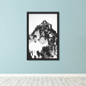 Steen, sneeuw en bomen canvas afdruk (Insitu (Houten vloer))