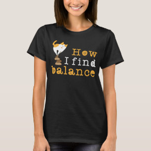 Steen Stapelende Zen Kitten Rots Balanceren Kat T-shirt