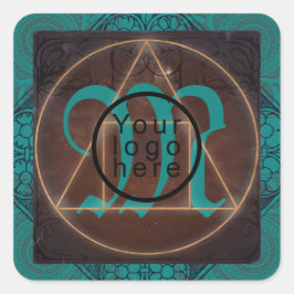 Steen van de filosoof esoterisch mystiek monogram vierkante sticker