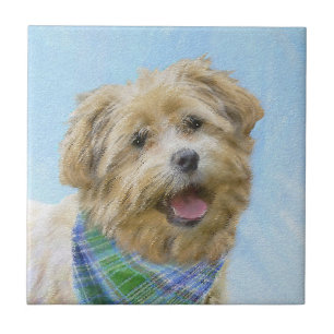 Steen van het traditionele Terrier Painting - Orig Tegeltje
