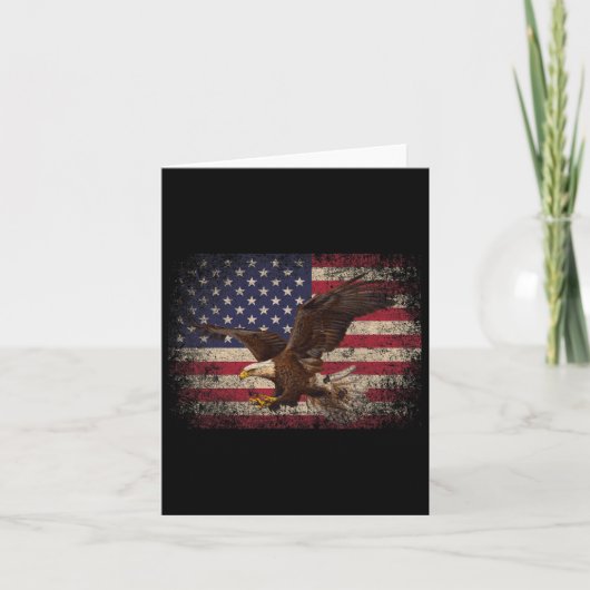 Steenarend 4 juli Kerstcadeau Amerikaanse Vlag Kaart (Voorkant)