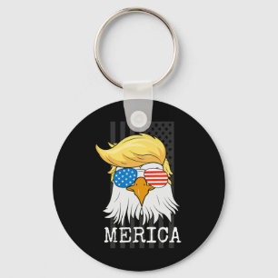Steenarend 4 juli Trump Amerikaanse vlag Grappig G Sleutelhanger