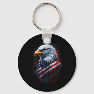 Steenarend Amerikaanse Vlag 4 juli Patriottische I Sleutelhanger
