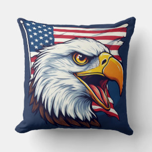 Steenarend Amerikaanse Vlag – Patriottisch Cadeau Kussen