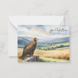 Steenarend Aquarel Roofvogel Aangepaste Tekst Notitiekaartje