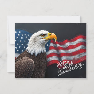 Steenarend met Amerikaanse vlag 4 juli-kunst
