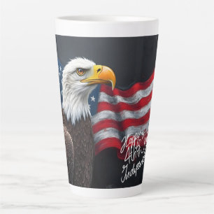 Steenarend met Amerikaanse vlag 4 juli-kunst Latte Mok