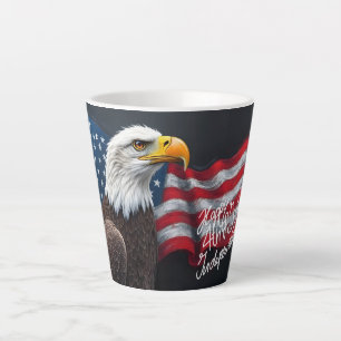 Steenarend met Amerikaanse Vlag 4 juli Kunst Latte Mok