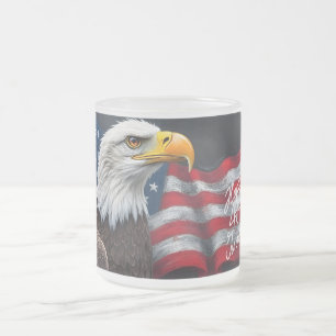 Steenarend met Amerikaanse vlag 4 juli-kunst Matglas Koffiemok