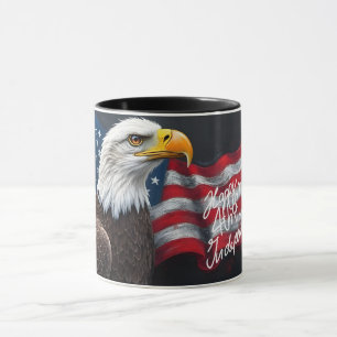 Steenarend met Amerikaanse vlag 4 juli-kunst Mok