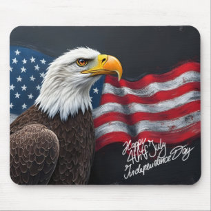 Steenarend met Amerikaanse vlag 4 juli-kunst Muismat