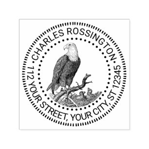 Steenarend met kuikens in nest Naam Retouradres Zelfinktende Stempel