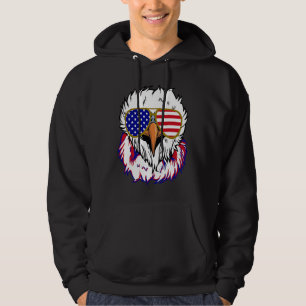 Steenarend met Mullet 4 juli Amerikaanse Vlag Hoodie