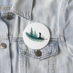 Steenarendveer en Bomen Ronde Button 7,6 Cm