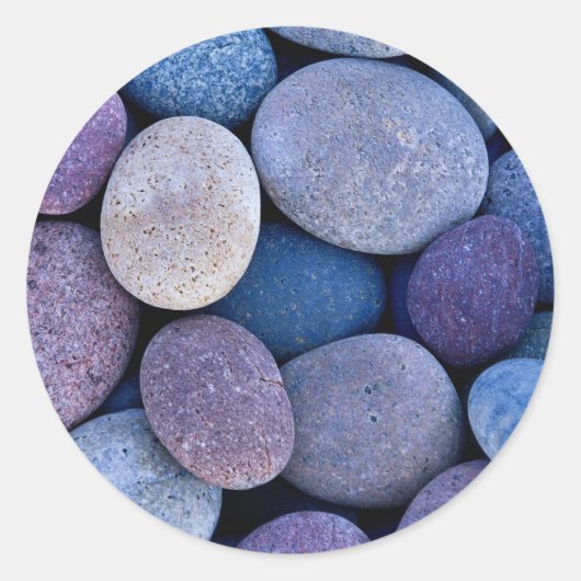 Steenblauwe stenen ronde sticker (Voorkant)