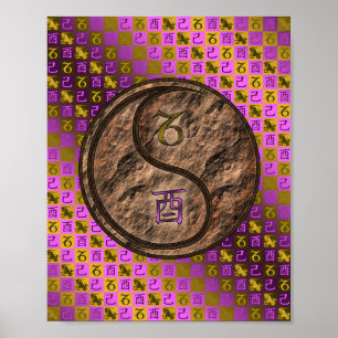 Steenbok & Aarde Haan Poster