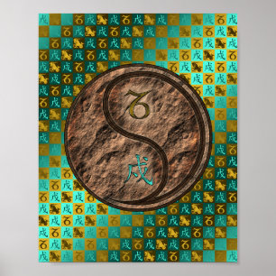 Steenbok & Aarde Hond Poster