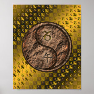 Steenbok & Aarde Paard Poster