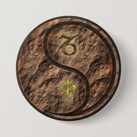 Steenbok & Aardemon Ronde Button 7,6 Cm (Voorkant)