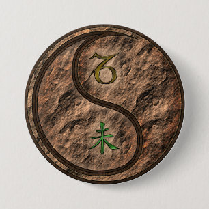 Steenbok & Aardgeit Ronde Button 7,6 Cm
