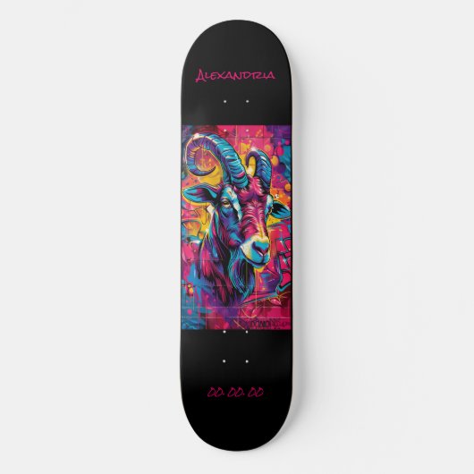 Steenbok Astrologie Grafitti Personaliseren Skateboard (Voorkant)