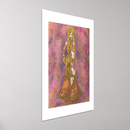 Steenbok Bellydancer kaarten Folie Afdrukken (Laagn)