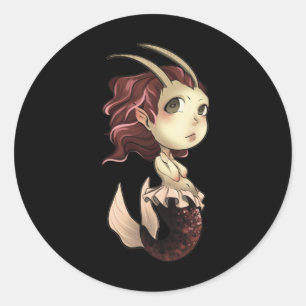 Steenbok Chibi Anime Schattige Meisje Solo Sticker
