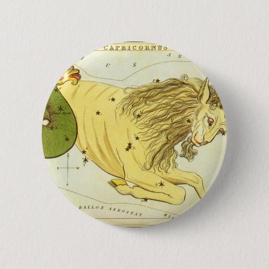 Steenbok Constellatie, Urania's Mirror Ronde Button 5,7 Cm (Voorkant)