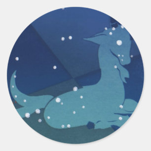 Steenbok Constellatie,  Zodiac, Astrologie Ronde Sticker