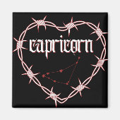 Steenbok Constellation Gothic Barbed Wire Design Magneet (Voorkant)