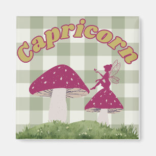 Steenbok CottageCore Esthetische Fairy Mushroom Ar Magneet