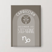 Steenbok Custom Verjaardag Zodiac - Modern Design Button (Voorkant)