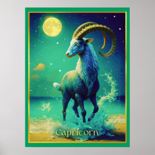 Steenbok de Zeegeit Sterrenbeeld Poster